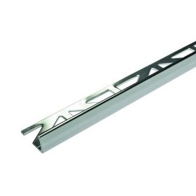   OX 12 mm L alakú alumínium csempeszegély fényes polírozott ezüst színű élvédő 12x2500 mm-es profil