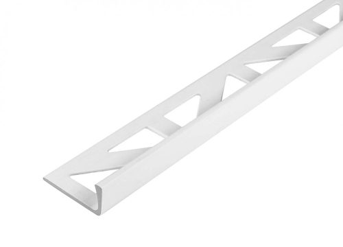 OX 12 mm L alakú alumínium csempeszegély fényes fehér színű élvédő 12x2500 mm-es profil