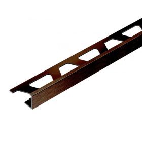   OX 15 mm L alakú alumínium csempeszegély eloxált szálcsiszolt bronz élvédő 15x2500 mm-es profil