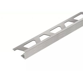   OX 15 mm L alakú alumínium csempeszegély eloxált szálcsiszolt ezüst színű élvédő inox hatású 15x2500 mm-es profil