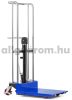 Hidraulikus kézi magasemelő 400 kg 1500 mm felhajtható emelőlappal és villával, emelőasztal, manipulációs targonca 