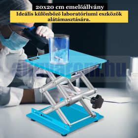   Laboratóriumi ollós emelő 20x20 cm 40 kg teherbírású alumínium laboremelő