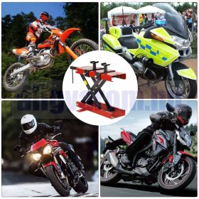   Emelőasztal 498 kg teherbírású emelő platform piros-fekete motorkerékpár ollós emelő motoremelő