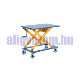   Olcsó ollós emelőasztal kézi szállító és emelő kocsi 300 kg teherbírás 410-1050 mm mobil emelő asztal ollósemelő