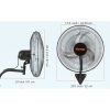  Ipari fali pára ventilátor 44,45 cm lapátátmérővel – 4000 CFM légszállítás, 3 fokozat, 73 W teljesítmény, 90°-os oszcilláció, alacsony zajszint, fémházas kivitel kültéri és beltéri használatra