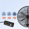 Ipari vízpermetes fali ventilátor 61,6 cm átmérővel – 7000 CFM légszállítás, 3 sebességfokozat, IP44 vízálló, oszcilláló funkcióval kültérre és beltérre