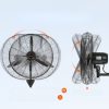 Ipari vízpermetes fali ventilátor 61,6 cm átmérővel – 7000 CFM légszállítás, 3 sebességfokozat, IP44 vízálló, oszcilláló funkcióval kültérre és beltérre