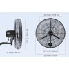 Ipari vízpermetes fali ventilátor 61,6 cm átmérővel – 7000 CFM légszállítás, 3 sebességfokozat, IP44 vízálló, oszcilláló funkcióval kültérre és beltérre