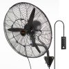 Ipari vízpermetes fali pára ventilátor 61,6 cm átmérővel – 7000 CFM légszállítás, 3 sebességfokozat, IP44 vízálló, oszcilláló funkcióval kültérre és beltérre