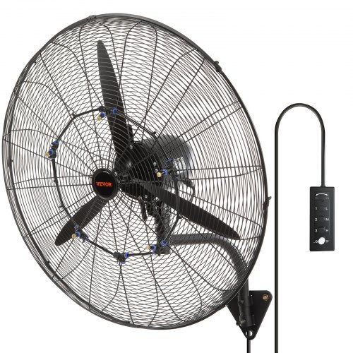 Ipari fali permetező ventilátor 74,9 cm átmérővel – 9500 CFM légszállítás, 3 sebességfokozat, IP44 vízálló kivitel, oszcilláló