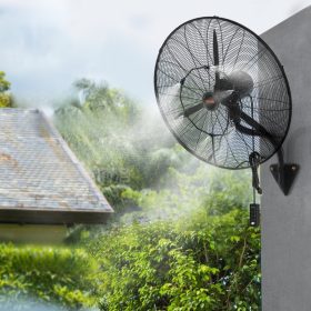Ipari fali permetező ventilátor 74,9 cm átmérővel – 9500 CFM légszállítás, 3 sebességfokozat, IP44 vízálló kivitel, oszcilláló