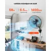  59 W ipari fali ventilátor 51 cm – oszcilláló faliventilátor 3 sebességfokozattal és állítható dőlésszöggel 