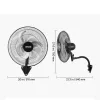  59 W ipari fali ventilátor 51 cm – oszcilláló faliventilátor 3 sebességfokozattal és állítható dőlésszöggel 