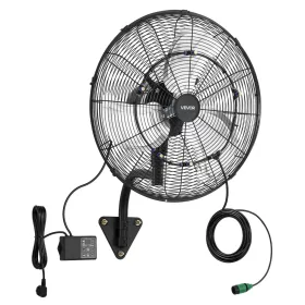   95 W ipari fali párásító ventilátor 56 cm – Távirányítós oszcilláló faliventilátor vízpermettel, IP44 védelemmel és intelligens hőmérséklet-szabályozással