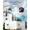 95 W ipari fali párásító ventilátor 56 cm – Távirányítós oszcilláló faliventilátor vízpermettel, IP44 védelemmel és intelligens hőmérséklet-szabályozással