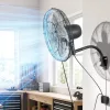 95 W ipari fali párásító ventilátor 56 cm – Távirányítós oszcilláló faliventilátor vízpermettel, IP44 védelemmel és intelligens hőmérséklet-szabályozással
