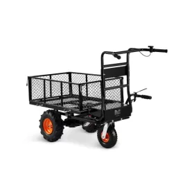   Elektromos háromkerekű kerti és szállító kézikocsi 226 kg teherbírás, 500W motorral, 36V-os akkuval, 13” gumikkal, billenthető rakfelülettel