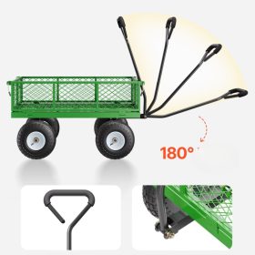    Erős acélvázas kézikocsi kültéri munkákhoz 300 kg teherbírás, 2 az 1-ben kialakítás, 360°-ban forgó kerekekkel, ergonomikus markolattal, 86 x 45 cm platóval