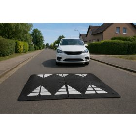   Forgalom lassító párna 180cm széles 150cm hosszú, fekvőrendőr végelem 65 mm magas 900 mm széles 750 mm hosszú, forgalom lassító küszöb, B68 fekete színben