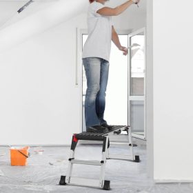   Alumínium munkaplatform összecsukható, biztonsági zárral, 200 kg teherbírású állvány