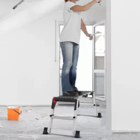   Alumínium munkaplatform összecsukható, biztonsági zárral, 200 kg teherbírású állvány