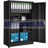 Fémszekrény iratszekrény aktaszekrény 4 polc 40kg/polc teherbírás 140x90x40 fekete acélszekrény
