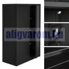 Fémszekrény iratszekrény aktaszekrény 4 polc 40kg/polc teherbírás 140x90x40 fekete acélszekrény