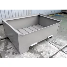   Targoncázható acél tároló konténer Méret belül 0,3 m³ 1200x800x340 mm 1000 kg EUR raklap méretű acélláda