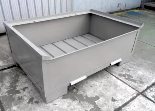 Targoncázható acél tároló konténer Méret belül 0,3 m³ 1200x800x340 mm 1000 kg EUR raklap méretű acélláda