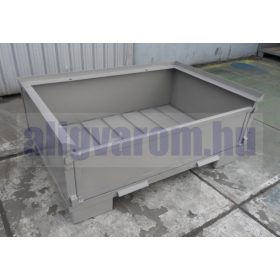 Targoncázható acél tároló konténer fém kaloda nyitható 