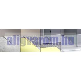   OX 10x1500 Épített zuhanykabin eloxált ezüst oldalszegély Jobb oldali ferde ék alakú profil 150 cm 2% lejtés 