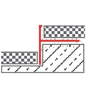 OX Süllyesztett zuhanykabin szegély 10x1500 szálcsiszolt inox Jobb oldal es