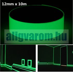   Foszforeszkáló világító szalag öntapadó kivitel 15mm x 10 méter Vészvilágító jelző, nem fluoreszkáló, az más!