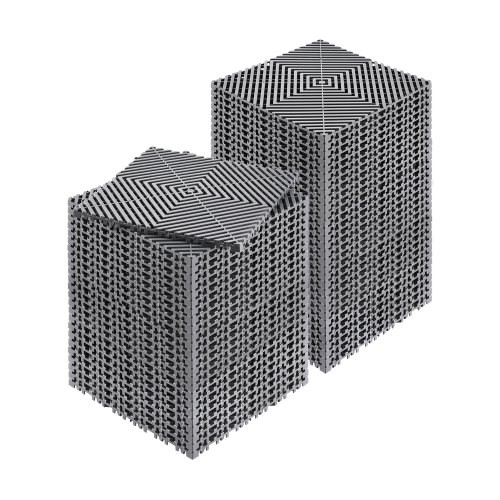 Vízelvezető padlólap 55 db szürke garázspadló 31x31 cm moduláris, PP padlóburkolat összepattintható kivitel