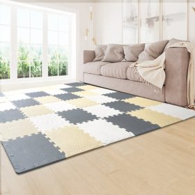   Játszószőnyeg 36 db EVA puzzle szőnyeg szett 1,02 cm vastag, 3,3 m² lefedés, gyerekbarát padlóburkolat
