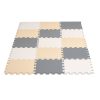 EVA habszivacs padlóburkolat 16 darab puzzle játékszőnyeg 31,5x31,5 cm bézs-szürke mintás 1 cm vastagságú puha borítás