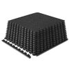 Edzőszőnyeg EVA habszivacs 12 darabos készlet fekete-szürke 61x61 cm csúszásmentes, moduláris padlóburkolat 