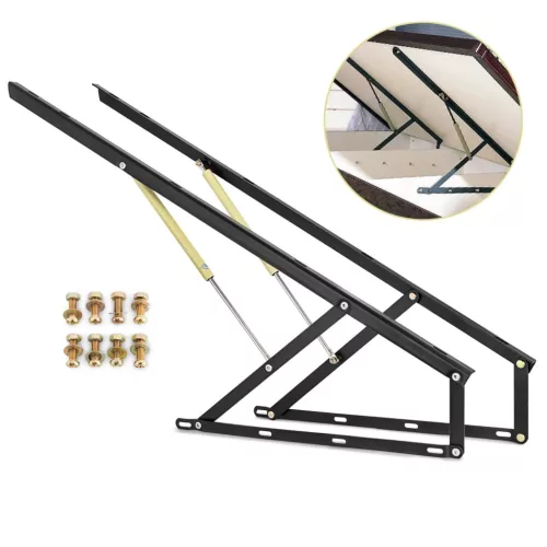 Hidraulikus ágyemelő vasalat 120 cm, fekete, 120 kg teherbírással gázrugós ágyemelő