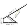 Hidraulikus ágyemelő vasalat 120 cm, fekete, 120 kg teherbírással gázrugós ágyemelő