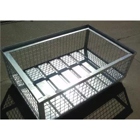   Alacsony gitterbox Rácsos tároló konténer horganyzott 1240x835x500 EUR raklap méret belül 1200x800x340 mm 1000 kg GiBo