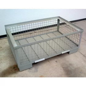   Alacsony gitterbox Rácsos tároló konténer 1240x835x500 EUR raklap méret belül 1200x800x340 mm 1000 kg GiBo