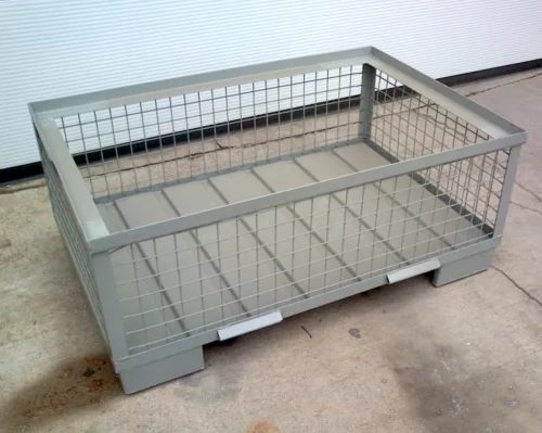 Alacsony gitterbox Rácsos tároló konténer 1240x835x500 EUR raklap méret belül 1200x800x340 mm 1000 kg GiBo