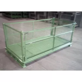   Dupla összecsukható gitterbox Széles rácsos tároló konténer belül 2300x1100x 800 mm lehajtható oldalfallal, 2400x1200x1000 mm GiBo