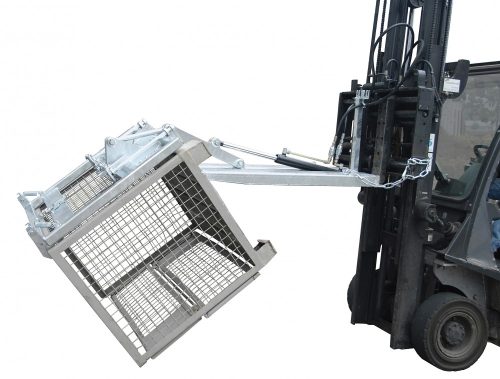 Gitterbox ürítő targonca adapter -  GiBo kiöntő - hidraulikus ürítés - DIN 15155 rácsos tárolókonténer számára