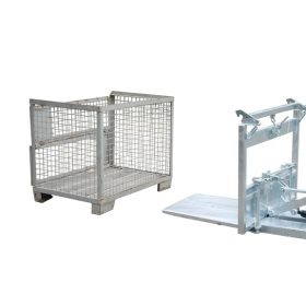   Gitterbox ürítő targonca adapter -  GiBo kiöntő - huzalos ürítés - DIN 15155 rácsos konténer számára