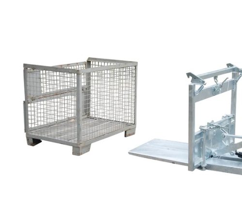 Gitterbox ürítő targonca adapter -  GiBo kiöntő - huzalos ürítés - DIN 15155 rácsos konténer számára