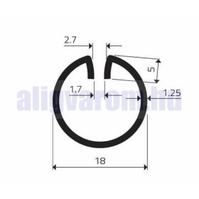   Lemez rács keretező kerek gömb profil ø18 mm 1,7 mm vastag lemezhez kezeletlen acél lemez keret 3000 mm