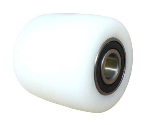 Ø 82x90 mm raklapemelő, raklapmozgató béka görgő poliamid  Átmérő 82 mm  Szélesség: 90 mm  Tengely átmérő: 20 mm