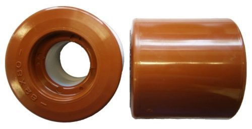 Ø 82x70 mm béka görgő raklapemelő, raklapmozgató uretán poliuretán csapágy nélkül  Átmérő: 82 mm  Szélesség: 70 mm