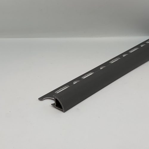 OX 10 mm Íves csempeszegély élvédő domború grafit szürke szín 10 mm csempevastagság